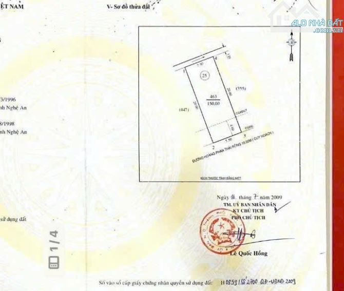Bán 150m2 đất đẹp mặt đường Hoàng Phan Thái - Nghi Phú