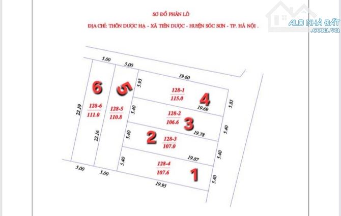 Bán 6 lô đất đepk kinh doanh tại Tiên Dược , Sóc Sơn , Hà Nội