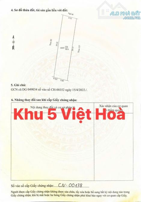 Bán lô đất  đẹp sạch sẽ khu 5 phường việt hòa, hải dương