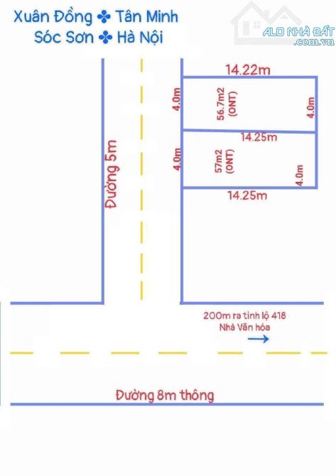 Chào bán 56,3m Xuân Đồng - Tân Minh- Sóc Sơn- Hà Nội
