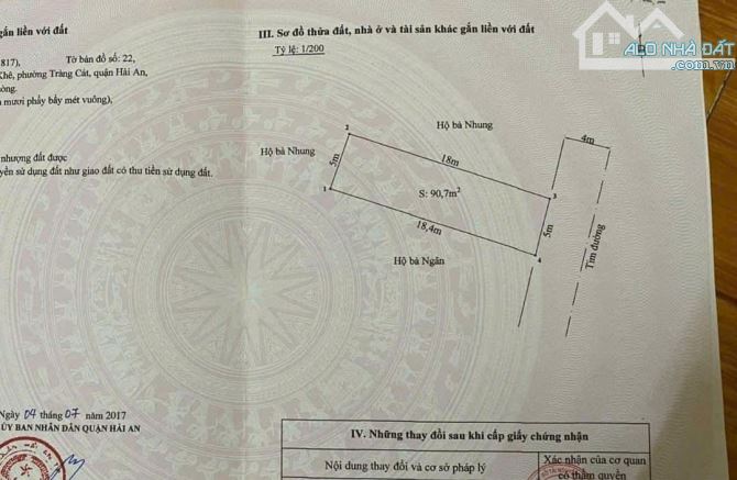Bán đất mặt đường Cát Linh – Tràng Cát diện tích 90,7m2 đường nhựa rộng 8m gần dự án Vin.