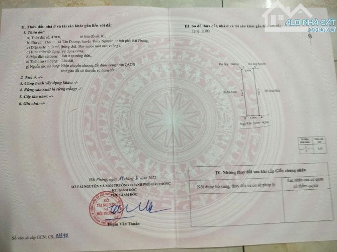 🍀Chính chủ gửi bán 1 lô Tân Dương, Thuỷ Nguyên