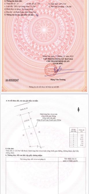 bán lô đất ở tại nông thôn,mặt tiền nhựa qlo 20 dân cư đông đúc 297m2 với giá 2 tỷ 250T - 1