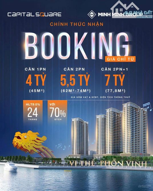 ĐỘC QUYỀN CĂN 2PN CAPITAL SQUARE - CHỈ 5,5 TỶ VIEW SÔNG HÀN, BÊN CẠNH VINCOM, CÁCH BIỂN CH - 1