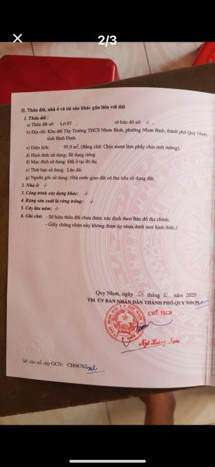 BÁN GẤP LÔ ĐẤT NGAY CHỢ DINH – QUY NHƠN - 1