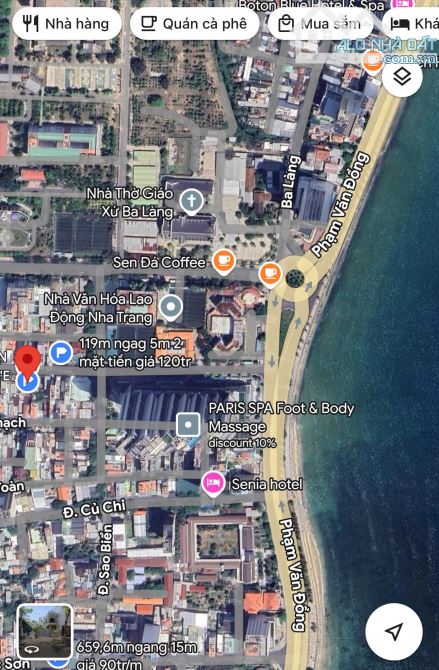 Bán căn góc 2 mặt tiền Nguyễn Biểu-Bắc Nha Trang ngag 8m cách biển 250m giá 25ty.Húog Bac - 1