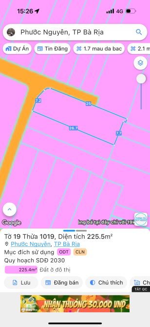 Bán Đất Lô Góc Hẻm Nguyễn Văn Linh, Gần Quảng Trường Bà Rịa - 1