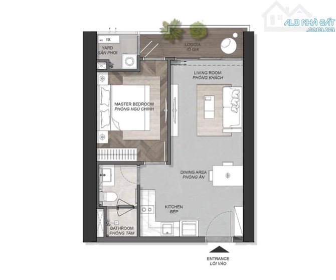 Căn hộ cao cấp Eaton Park  Gamua Land 1PN - 1