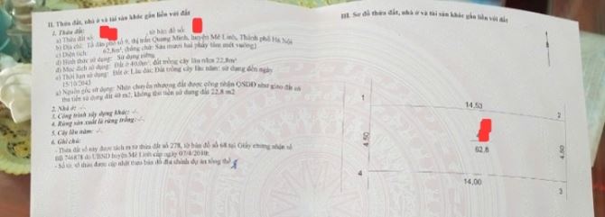 Bán đất Quang Minh -62.8m=2ty890 - 1