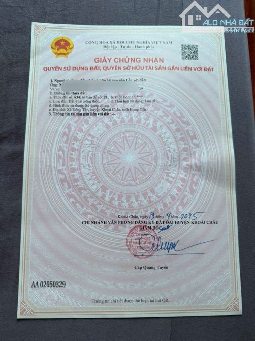 Bán 47m đất Đông Tảo. Nằm lõi đô thị Sun và giáp quu haovh VD4,chợ đâu Mối. Chỉ 2,3ty - 1