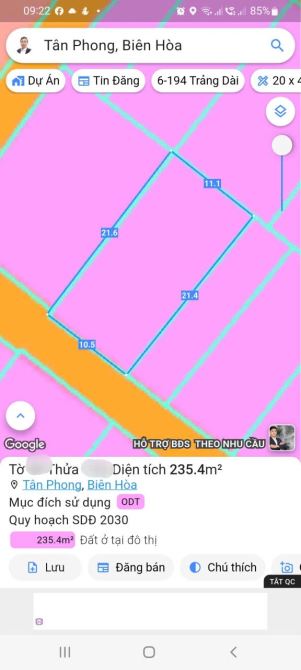 Bán Lô Đất Biệt thự kdc Phúc Hải, Tân Phong, Biên Hòa, dt 10,5 x 21m Giá 9,9 tỷ - 2