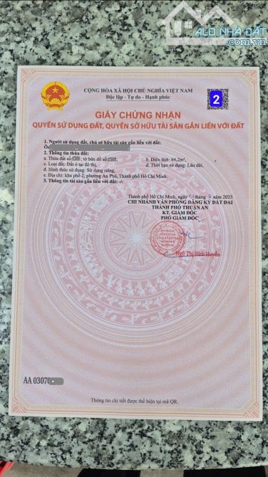 Bán đất 3.9x16.5m, mặt tiền An Phú 36 p. An Phú gần VSIP1 - 2