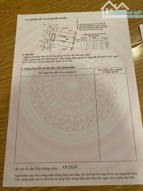 Bán lô đất đẹp HXT  TMT 13 , Q12, DT62m2 . Giá chỉ 3.8 tỷ (TL) - 3