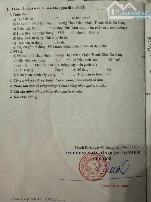 Bán Nhà 2 Tầng MT Hàm Nghi , Thanh Khê , Đà Nẵng. - 3