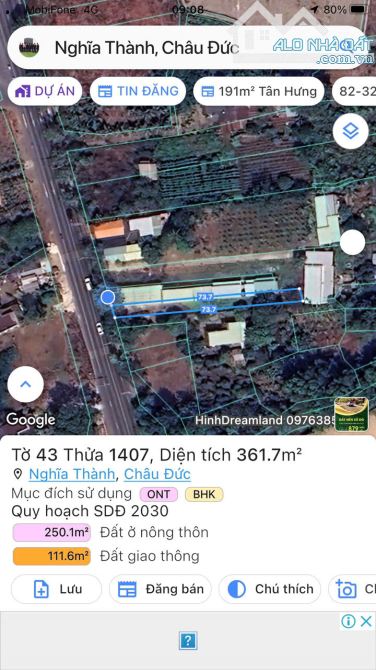 BÁN LÔ ĐẤT MẶT TIỀN QUỐC LỘ 56 – NGHĨA THÀNH, CHÂU ĐỨC đối diện khu công nghiệp - 3