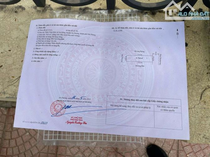 Bán đất tặng nhà cấp 4 mặt đường trục vĩnh khê, an đồng, an dương, hải phòng - 3