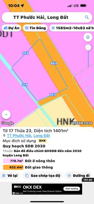 1400m2 ngang 50m thị trấn Phước Hải. cách biển 5km - 4