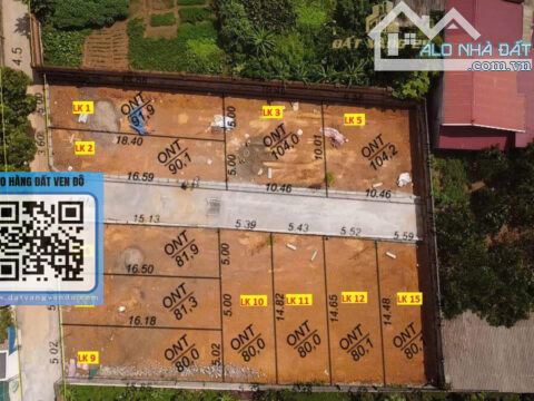 Bán đất phân lô Xã Xuân Mai – Khu dân cư đông, Giá tốt S=80,1m²  LK15 - 9