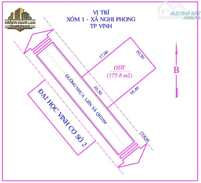 SIÊU PHẨM MẶT ĐƯỜNG 24M – KHỐI 1, PHƯỜNG VINH LỘC 175,8m2 Tây Nam