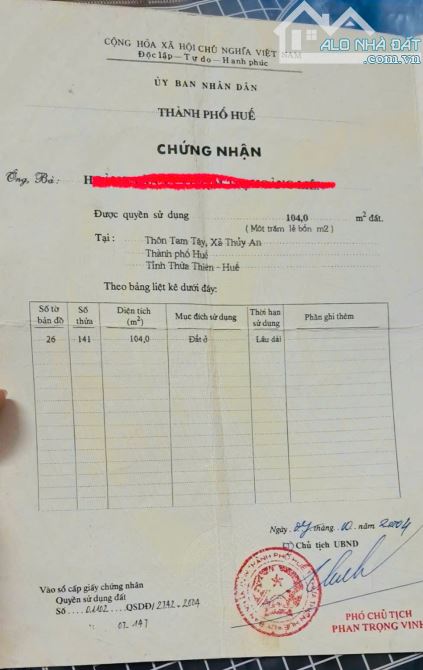 🏡 BÁN ĐẤT TẶNG NHÀ ĐẸP – AN DƯƠNG VƯƠNG, TP HUẾ 🏡  📐 Diện tích: 104m² (full thổ cư) 📍