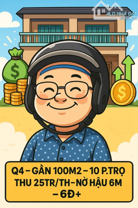 📌QUẬN 4 – GẦN 100M2 – 10 P.TRỌ – THU 25TR/TH – NỞ HẬU 6M - 6Đ+🚘