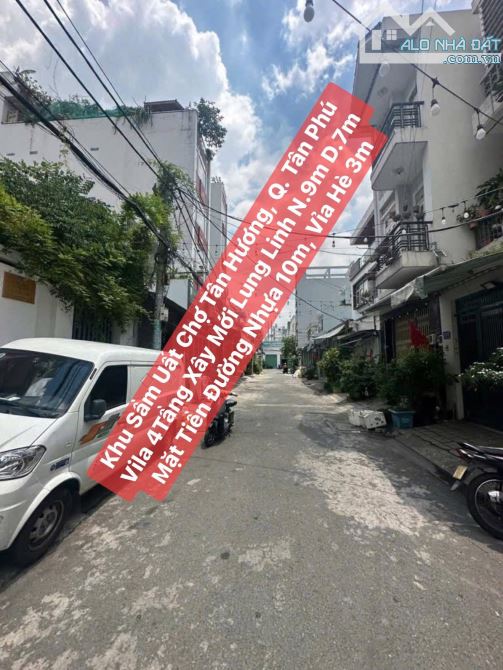 Vila Xây Mới 4Tầng Đẹp Lung Linh, N.9m X D.7m, Đường 10m Khu Sầm Uất Chợ Tân Hương