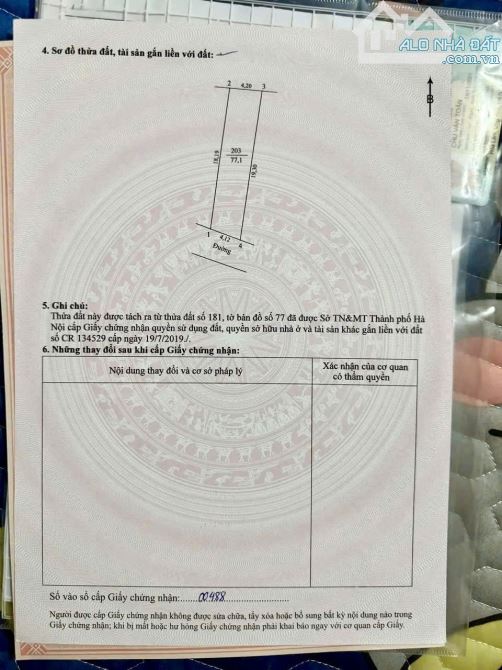 Cần bán siêu phẩm 77,1m , ngay trung tâm thị trấn vân Đình, đường trước đất 3 ôtô tránh