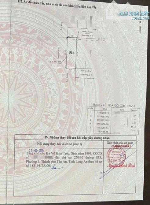 Bán Đất Thổ Cư 100% , Đường Số 8, BHHB, Bình Tân