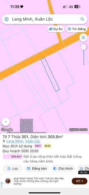 Bán đất đẹp tại Lang Minh - Xuân Lộc - Đồng Nai