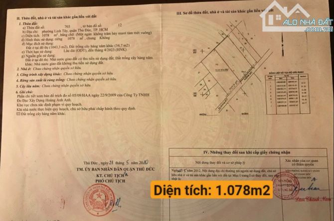 Bán đất thổ cư đường Kh Vạn Cân phường Linh Tây gần chợ Thủ Đức (2.156m2) 108 tỷ