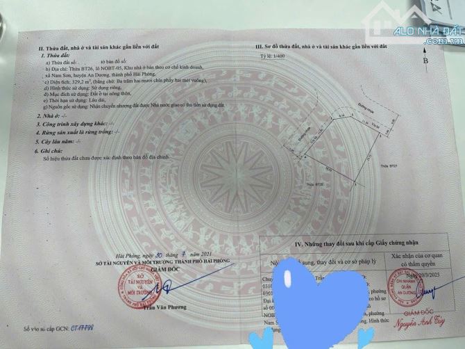 Bán đất chung cư làm Biệt Thự tại An Dương 329,2m2