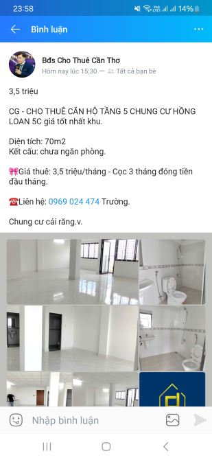 Chung cư Hồng Loan 5C mới 100% cho thuê lâu dài - 1