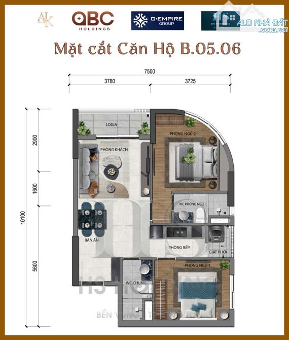 Căn hộ Ngay cách chợ Thủ Đức 10p, trả góp 9tr/ tháng, căn 2PN, chỉ 1.7ty - 1