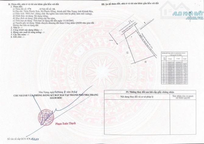 Lô góc 2 mặt tiền đường tỉnh lộ 3- Phước Đồng - 3.803,5m quy hoạch full thổ. - 1