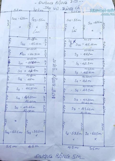 Chuyển nhượng lô đất nhỏ xinh tại Tân Vũ, Tràng Cát. Ngõ 3m thông, ô tô vào đất Dtich 44,7 - 1