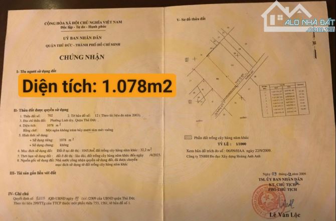 Bán đất thổ cư đường Kh Vạn Cân phường Linh Tây gần chợ Thủ Đức (2.156m2) 108 tỷ - 1
