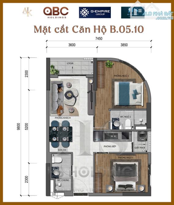 Căn hộ Ngay cách chợ Thủ Đức 10p, trả góp 9tr/ tháng, căn 2PN, chỉ 1.7ty - 2