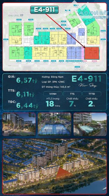 Căn hộ 3PN ban công rộng thoáng tầng 9 giá CĐT ở Eco Riverside- TP. Hải Phòng - 2