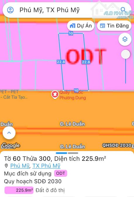 Bán Gấp Mặt tiền đường Lê Duẩn, trung tâm TX. Phú Mỹ. Ngang 10x22,5m. Chỉ 6,9 TỶ - 2