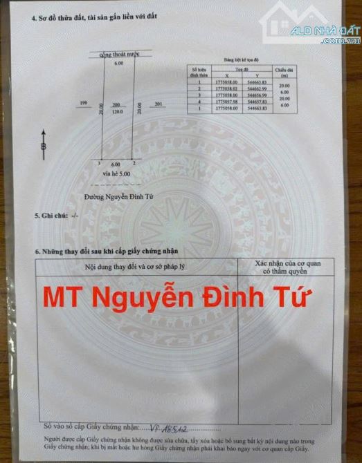Chính Chủ Bán Đất MT Đường Nguyễn Đình Tứ 120m ( ngang 6m) gần Bến Xe - 3