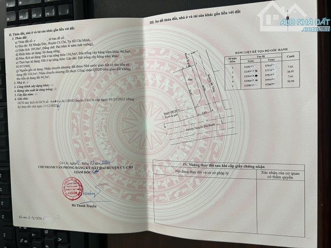 Bán gấp lô đất 205m2 giá 1,1 tỷ mặt tiền Nguyễn Thị Rành, xã Nhuận Đức, Củ Chi - 3