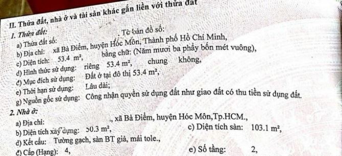 SANG NHANH NHÀ NÁT 54M2, BÀ ĐIỂM, HÓC MÔN, GIÁ 690TR - 3