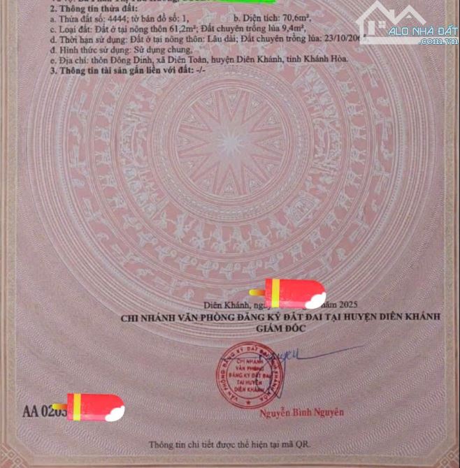 Bán đất Diên Toàn thôn Đông Dinh ngay sát bên ngã tư Quốc Lộ 1A giao Huỳnh Thúc Kháng - 3