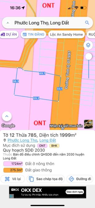 2000m2 mặt tiền ĐT997- cặp hông KCN Đất Đỏ. CÁCH BIỂN LỘC AN 15ph - 4