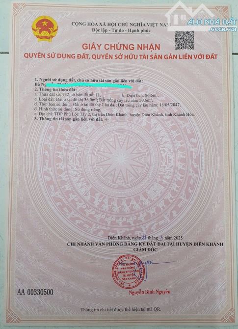 Bán đất trung tâm thị trấn Diên Khánh, gần bờ kè - 4