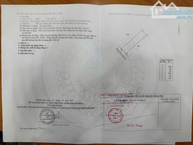 BÁN ĐẤT PHƯỚC TRẠCH - DIÊN TOÀN (NAY LÀ XÃ DIÊN KHÁNH) - GIÁ CHỈ 10tr/m2 - 7