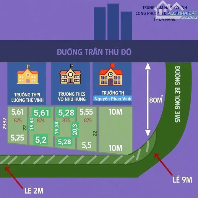 BÁN 2 LÔ LIỀN KỀ CẠNH TTHC PHƯỜNG ĐIỆN BÀN ĐÔNG, TP ĐÀ NẴNG, 100m2, NGANG 5,2m, GIÁ 1,45TỶ