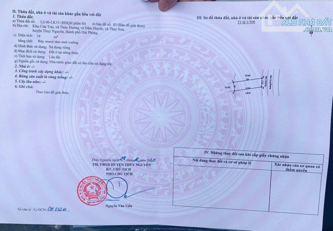 Bán lô 6lk15 không lỗi lầm 78m giá đầu tư vị trí đẹp tại KĐT Cửa Trại- HP