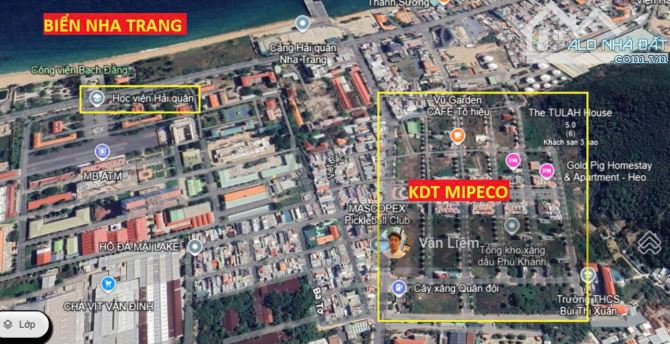 Bán đất KĐT Mipeco - Nha Trang (cách biển 400m), đã có sổ riêng. 90m2 ngang 5m