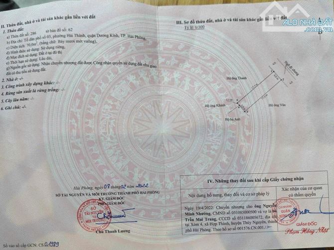 Bán đất TDP 03 Hải Thành - Dương Kinh - Hải Phòng